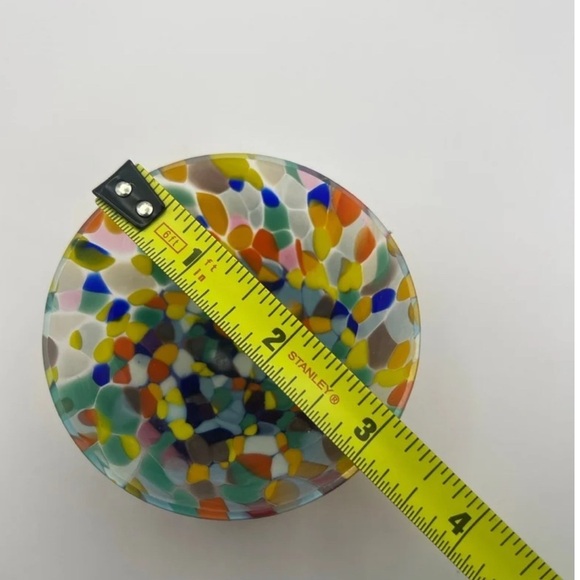 Opus Crystal Czech Republic Confetti designed small bowl with a cobalt stand - Picture 8 of 8